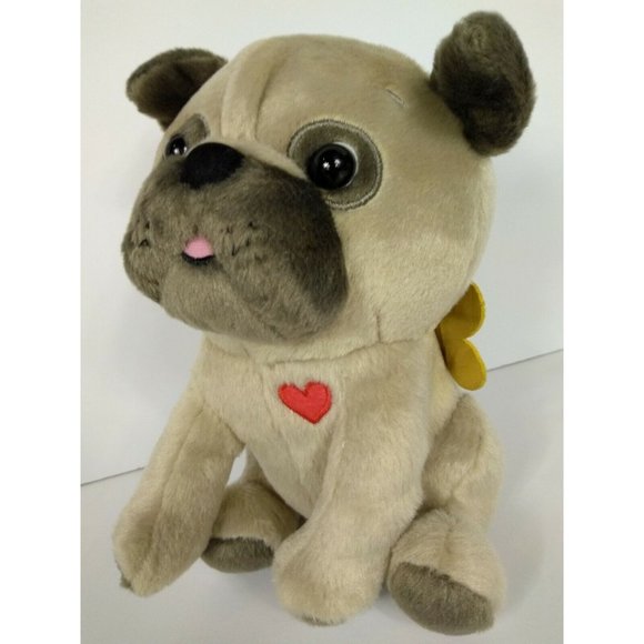 8” Cu-Pug Plush By Hallmark Cupid Dog Stuffed Animal Toy Valentines Day Pug Pup - Picture 2 of 9